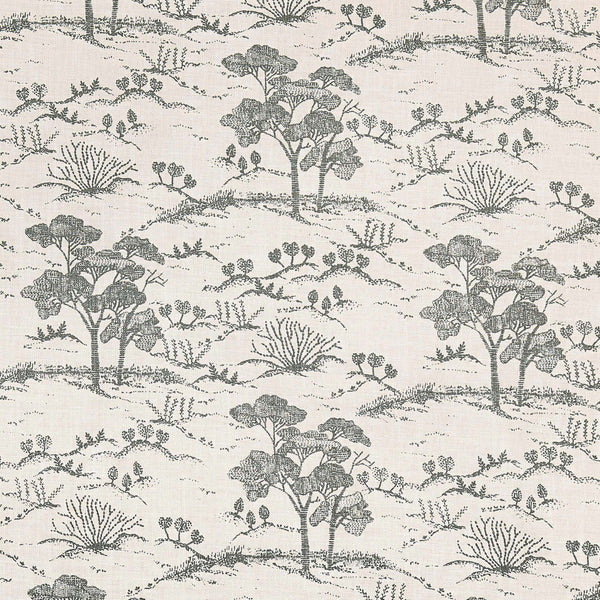 French Country Toile Linen Fabric | 6 Colours | Medium Weight | Curtains, Blinds & Crafts | By the Metre Beige - Ash Grey