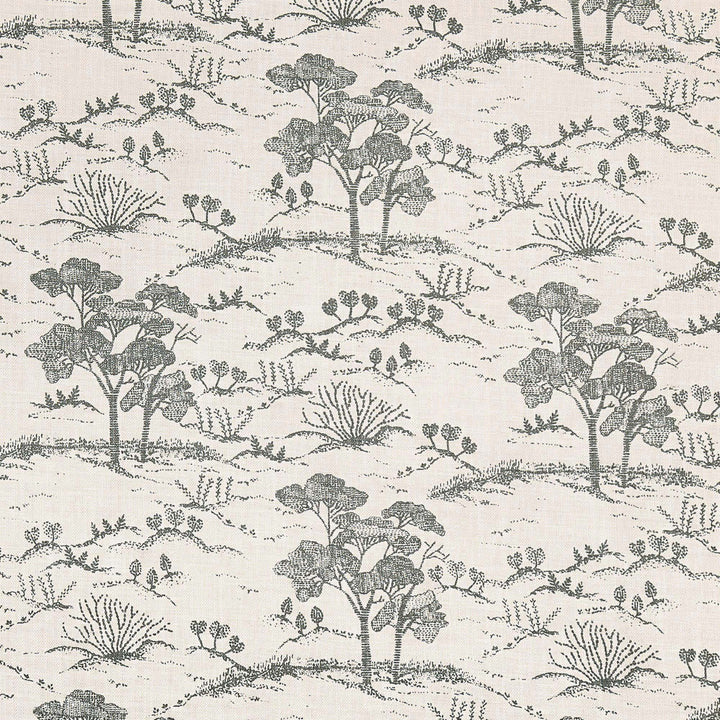 French Country Toile Linen Fabric | 6 Colours | Medium Weight | Curtains, Blinds & Crafts | By the Metre Beige - Ash Grey