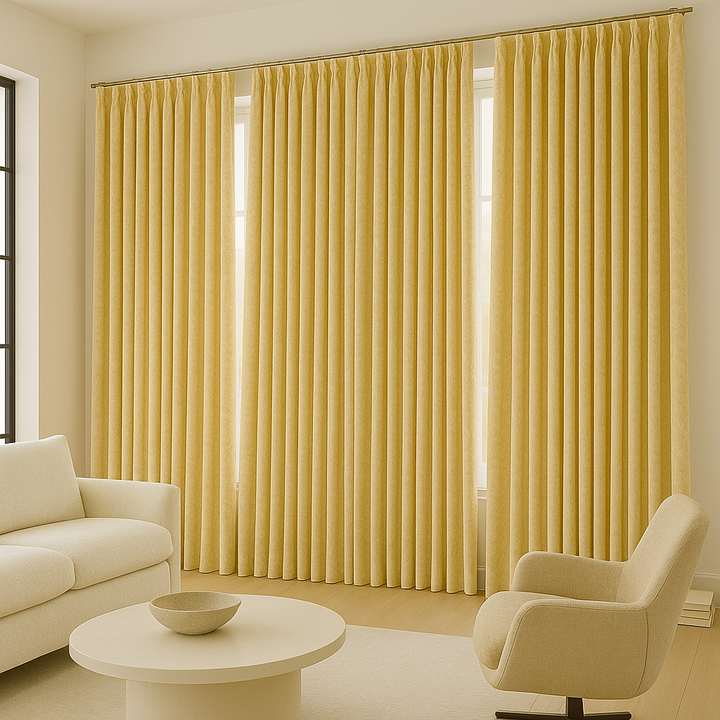 Made-to-Measure Pure Linen Jacquard Curtains – Blackout & Light-Filtering | Abstract Textured Pattern