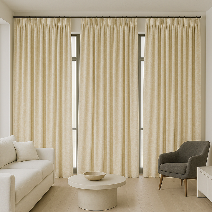 Made-to-Measure Pure Linen Jacquard Curtains – Blackout & Light-Filtering | Abstract Textured Pattern