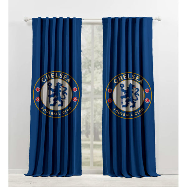 Chelsea FC Curtains | Blackout/Dimout | Eyelets/Tabs/Pockets/Hooks | 91-457cm (36-180") | Custom Sizes