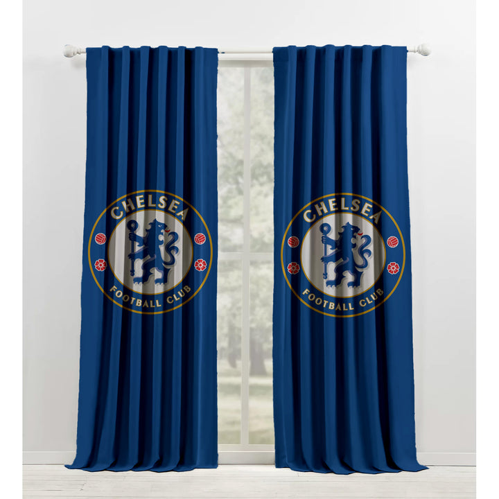 Chelsea FC Curtains | Blackout/Dimout | Eyelets/Tabs/Pockets/Hooks | 91-457cm (36-180") | Custom Sizes