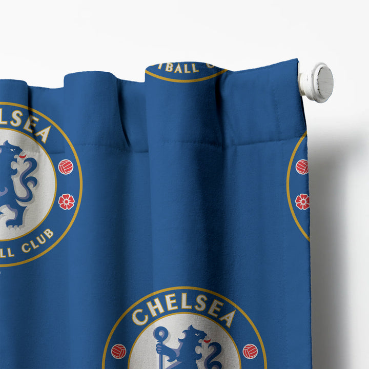 Chelsea FC Curtains | Blackout/Dimout | Eyelets/Tabs/Pockets/Hooks | 91-457cm (36-180") | Custom Sizes