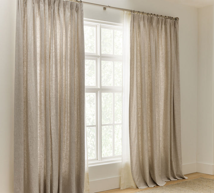 Organic Hemp Curtains with Blackout/Light Filtering Liner - Triple Pinch Pleat, Standard & Custom Sizes