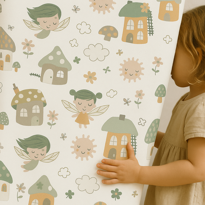 Whimsical Fairy Tale Linen Curtains for Kids – Light Filtering or 100% Blackout – Custom Sizes – All Heading Styles