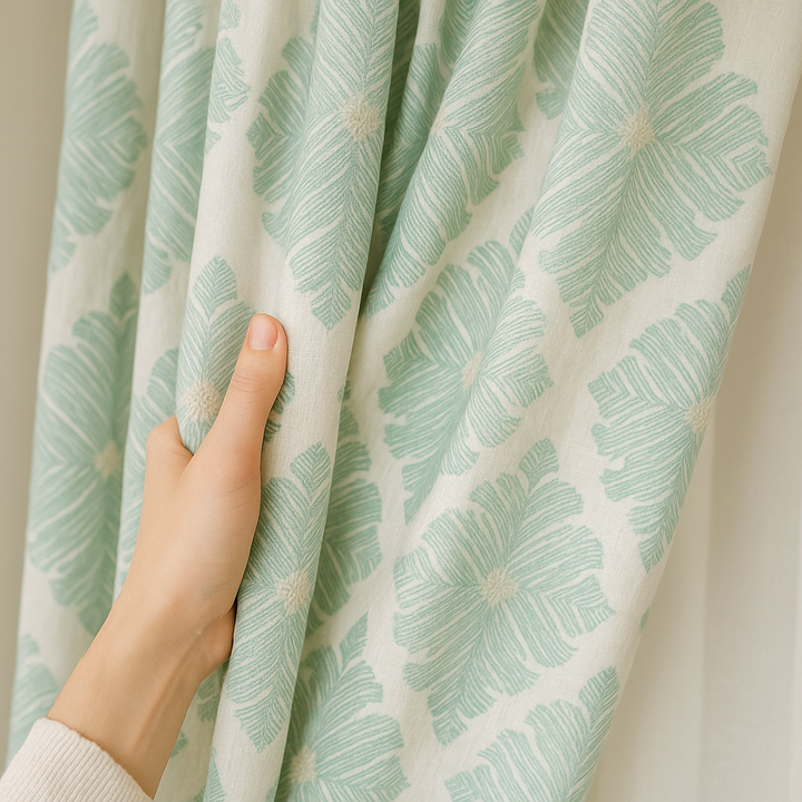 Luxury GOTS Linen Damask Curtains – Made-to-Measure, Blackout or Light-Filtering Liners