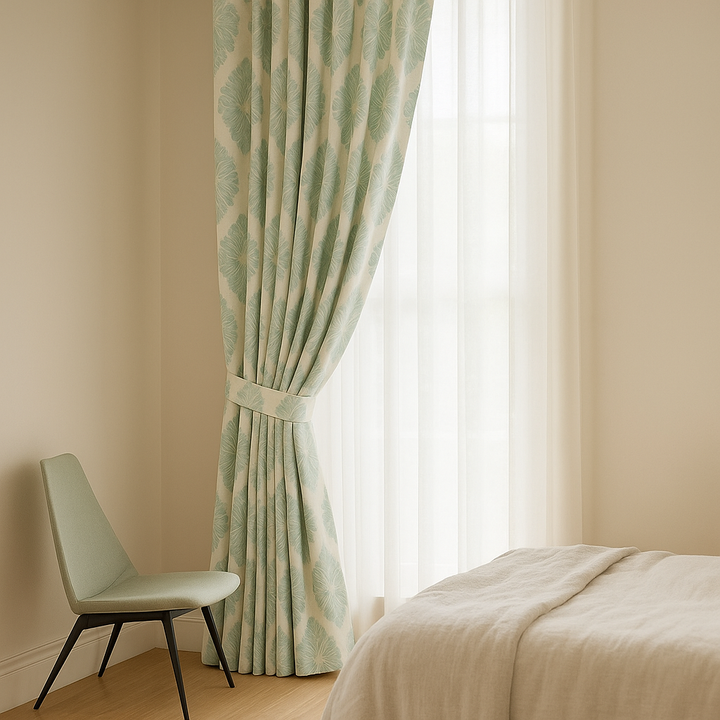 Luxury GOTS Linen Damask Curtains – Made-to-Measure, Blackout or Light-Filtering Liners