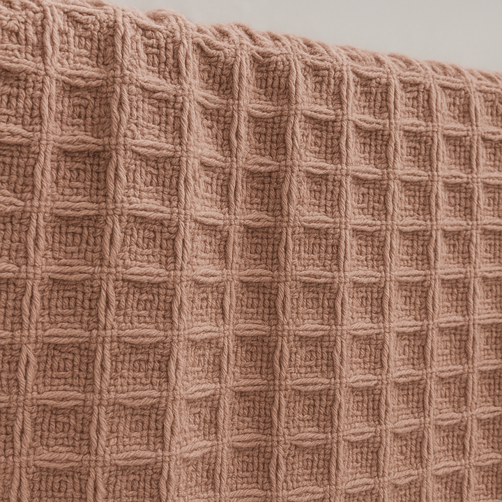 Blush Pink Cotton Waffle-Weave Shower Curtain – Extra-Wide, Extra-Long & Custom Sizes