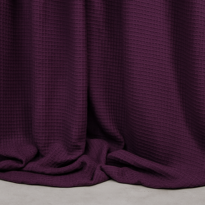 100% Pure Cotton Waffle Weave Shower Curtain – Plum Purple Spa-Style (Customisable Sizes)