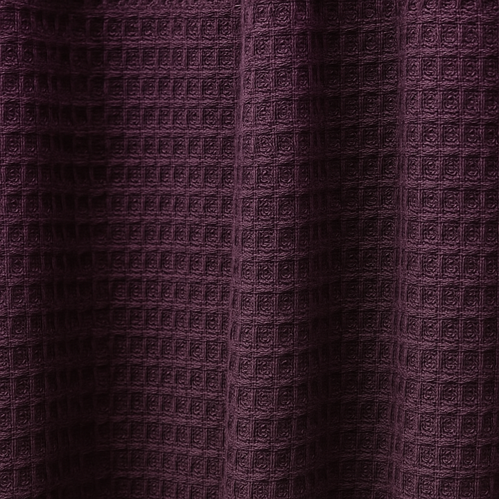 100% Pure Cotton Waffle Weave Shower Curtain – Plum Purple Spa-Style (Customisable Sizes)