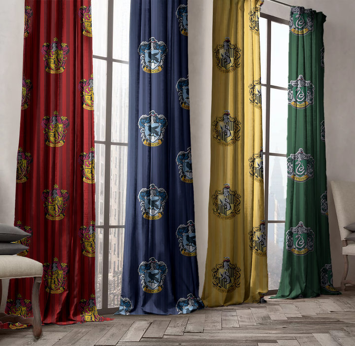 Harry Potter Gryffindor House Curtains | Kids Bedroom Decor | Organic Cotton Linen | Blackout Lining Option
