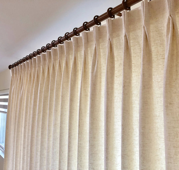 Organic Hemp Curtains with Blackout/Light Filtering Liner - Triple Pinch Pleat, Standard & Custom Sizes