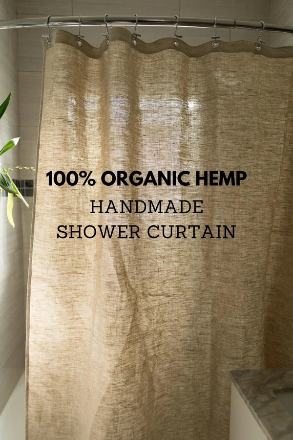 Natural Hemp Shower Curtain | Eco-Friendly & Fast Drying | Standard & Custom Sizes |UK Made