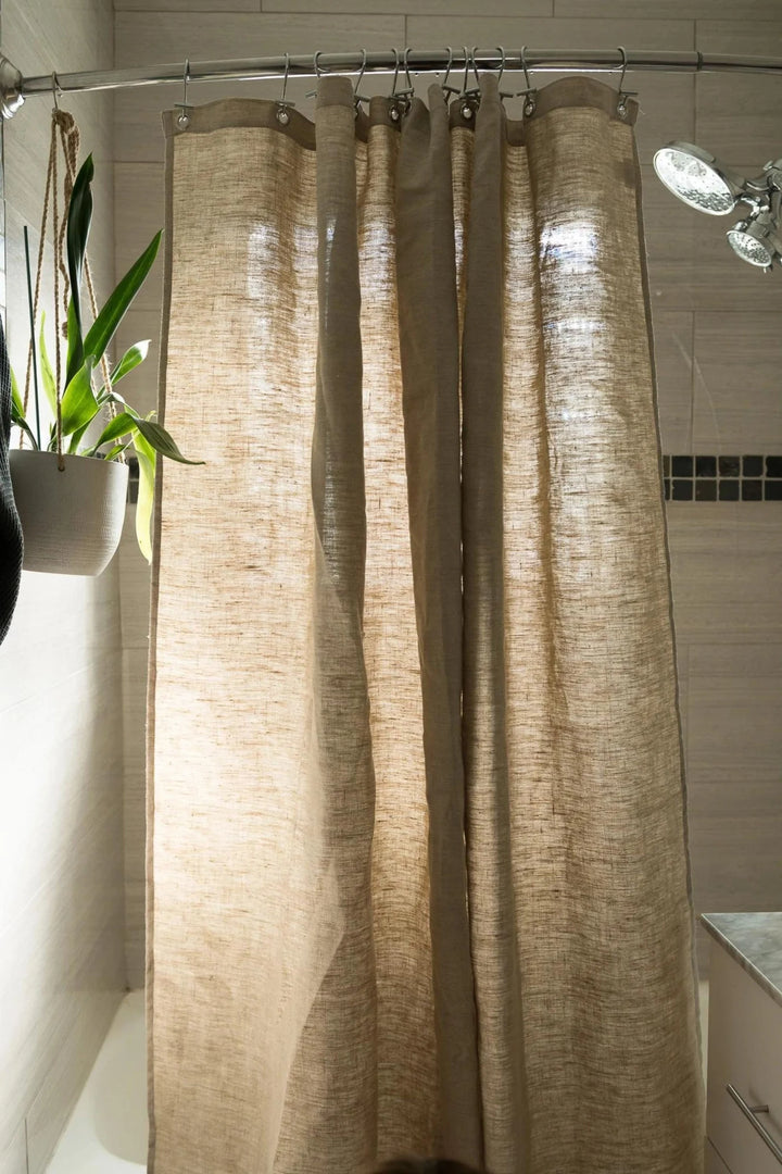 Natural Hemp Shower Curtain | Eco-Friendly & Fast Drying | Standard & Custom Sizes |UK Made