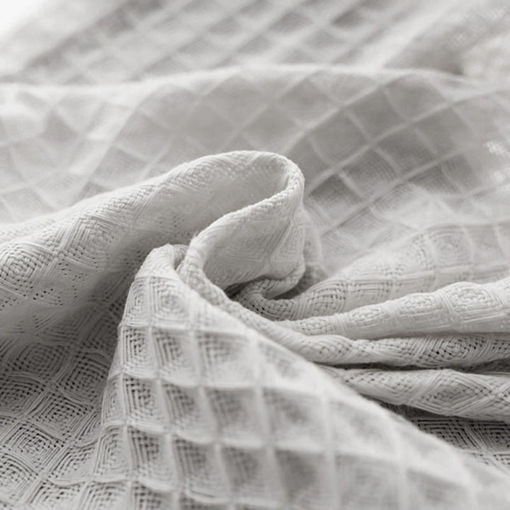Light Grey Waffle Weave Curtains | Privacy Semi-Sheer | 4 Heading Styles | Standard & Custom Sizes
