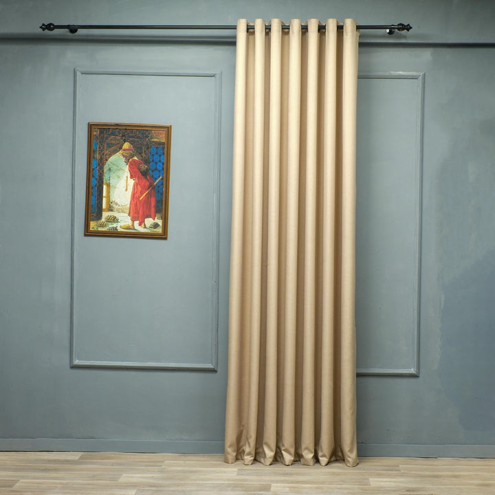 Premium Linen Herringbone Eyelet Curtains UK - Natural Light Filtering - Various Colours