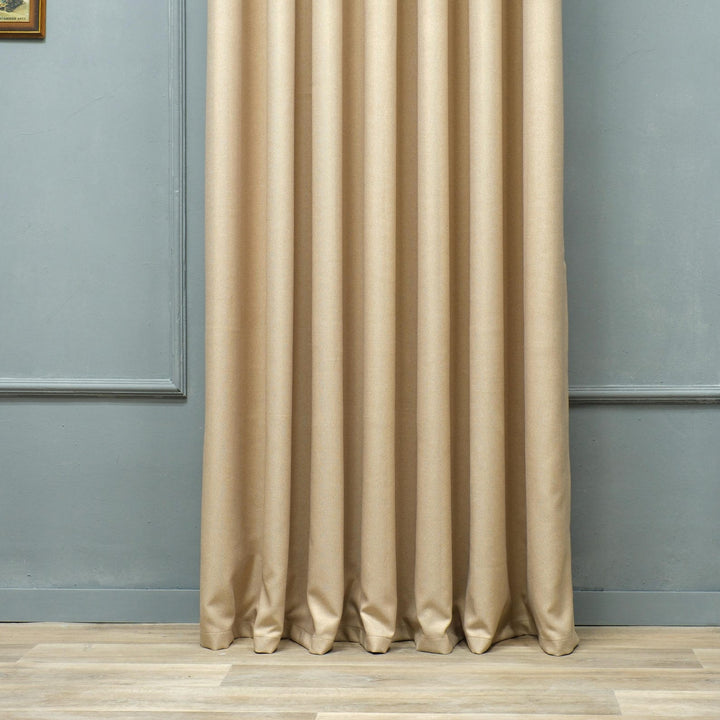 Premium Linen Herringbone Eyelet Curtains UK - Natural Light Filtering - Various Colours