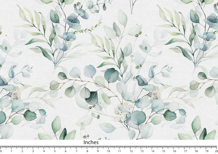 Eucalyptus Leaf Linen Valance Curtain - Botanical Window Valance - Rod Pocket Style