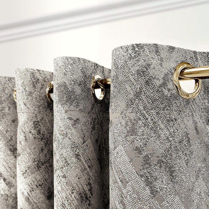 Textured Luxury Abstract Jacquard Cotton Curtains - Light Filtering or Blackout Window Drapes