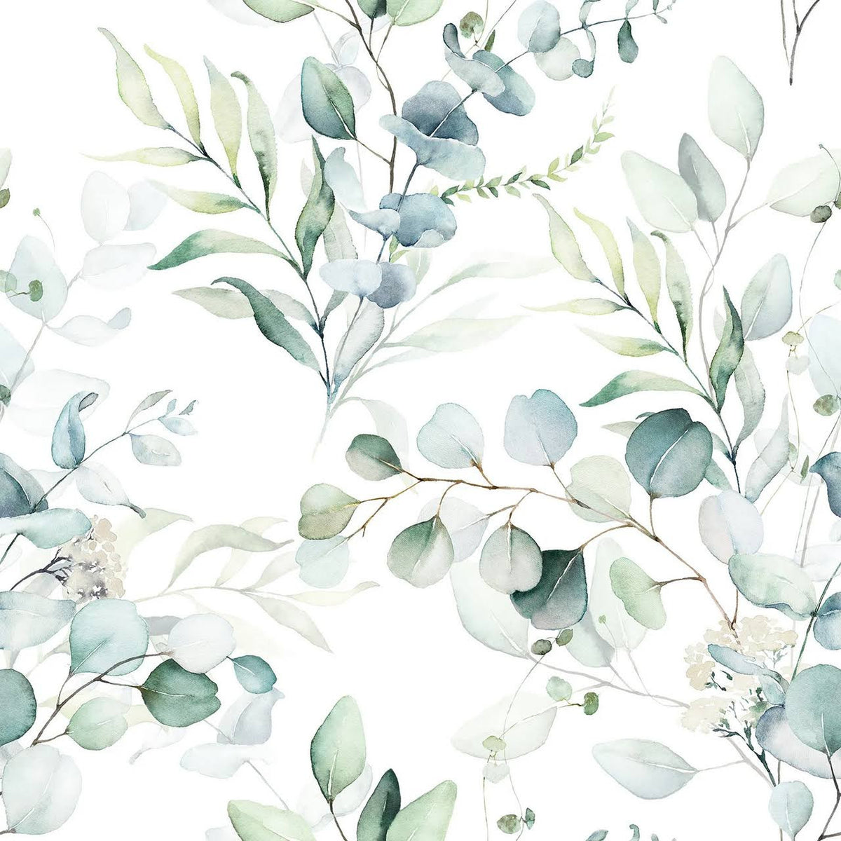 Botanical Linen Curtains - Pinch Pleat Window Drapes - Leaf Print for Living Room & Bedroom