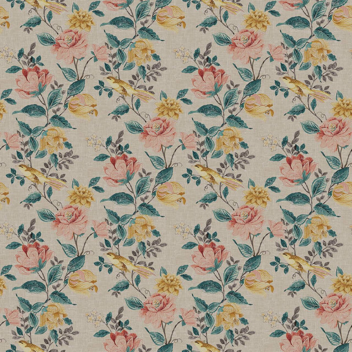 Bird & Floral Print Curtains | Organic Cotton Linen | Blackout/Light Filtering | Made to Measure | Eyelet, Rod Pocket & More