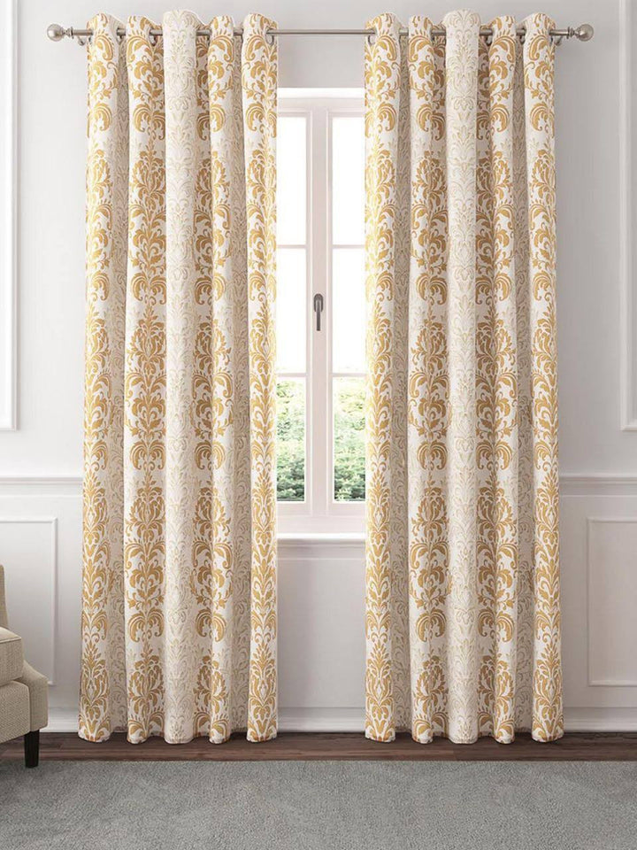 Linen Damask Curtains | Blackout Lining | Eyelet & More | Single or Pair