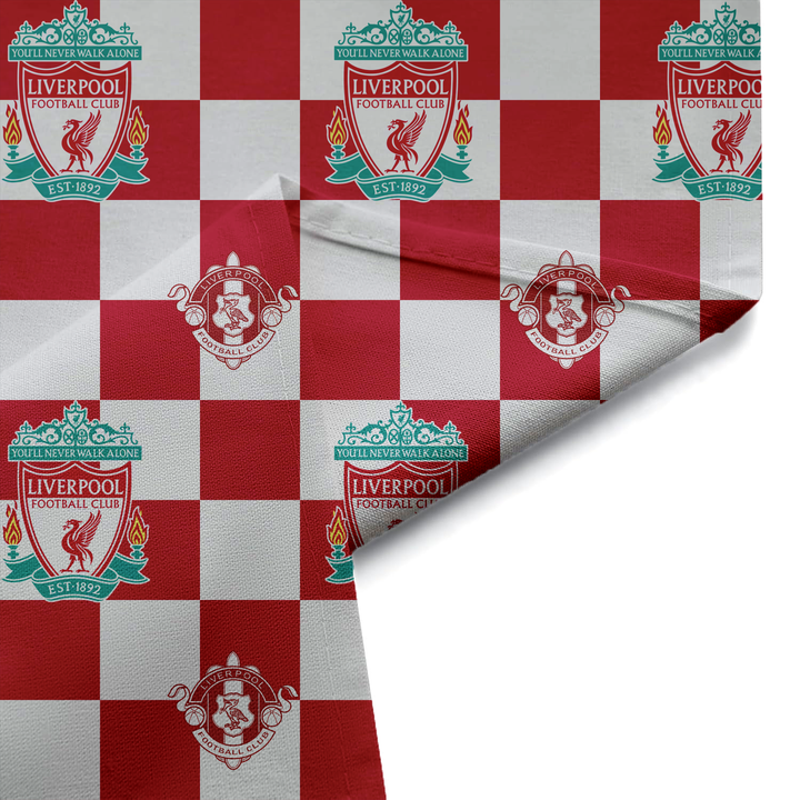 Liverpool Football Club Shower Curtain | Checkered Design | Bathroom Decor | YNWA