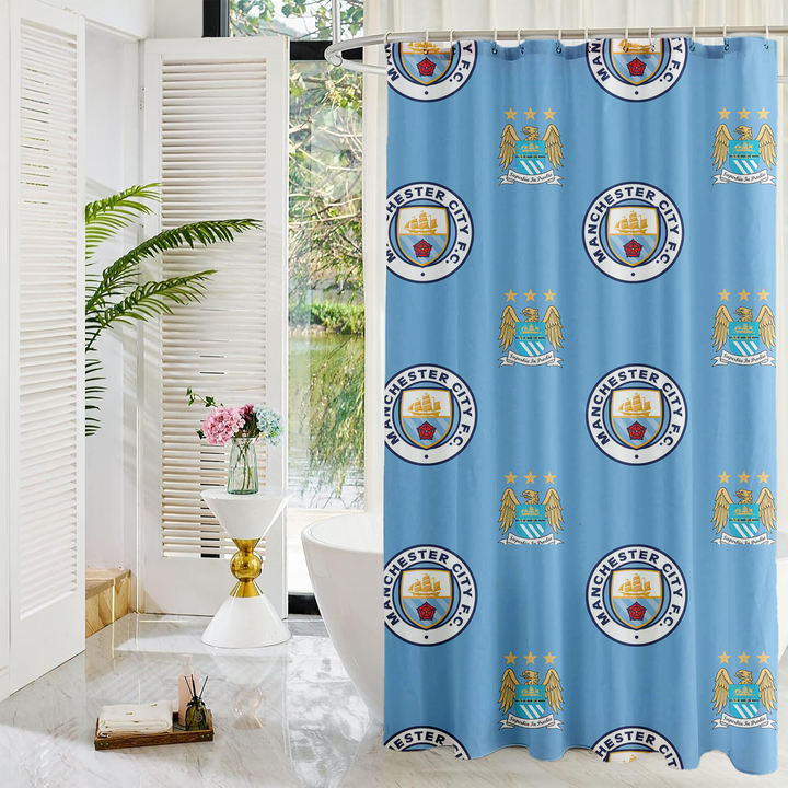Manchester City FC Shower Curtain | Sky Blue | Bathroom Decor | Licensed