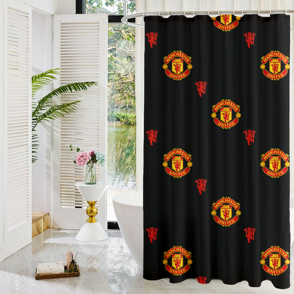 Manchester United FC Shower Curtain | Red & Black | Various Sizes | UK Black