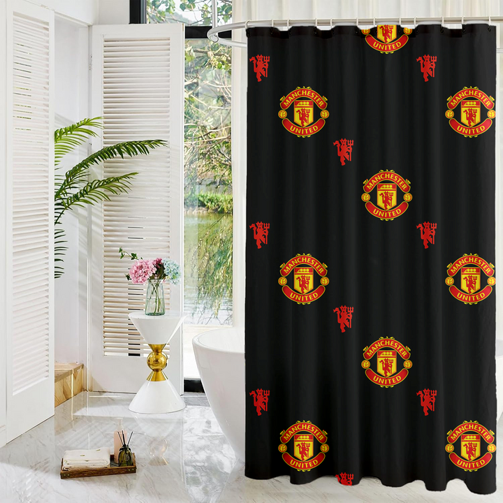 Manchester United FC Shower Curtain | Red & Black | Various Sizes | UK Black