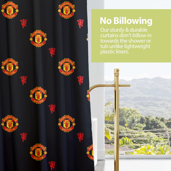 Manchester United FC Shower Curtain | Red & Black | Various Sizes | UK