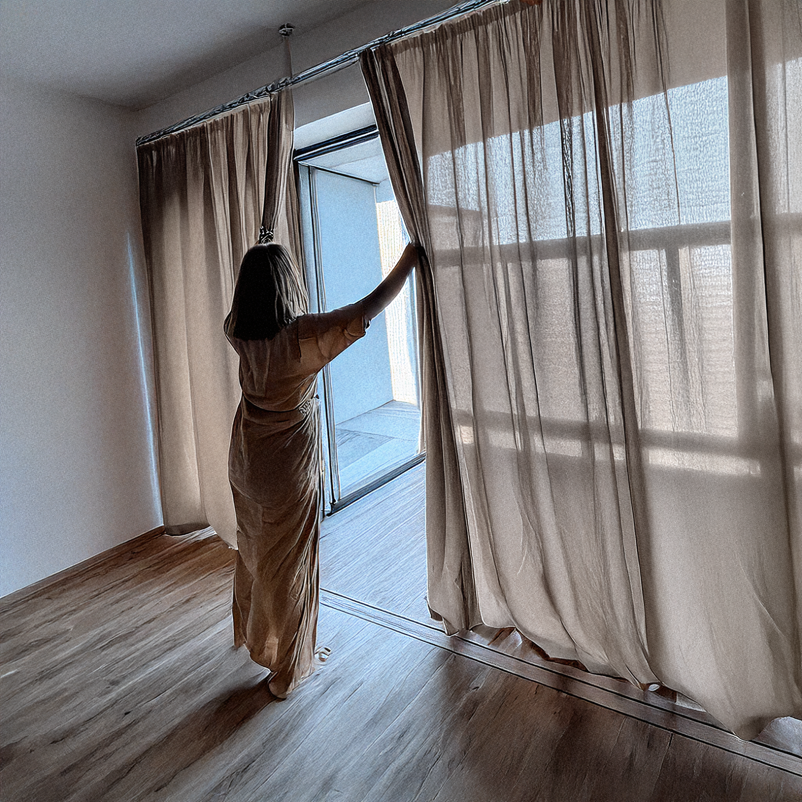 Light Filtering Natural Linen Curtains | Semi Sheer Privacy | Single Panel or Pair | Undyed Organic Linen | GOTS Certified Flax Linen | Rustic Home
