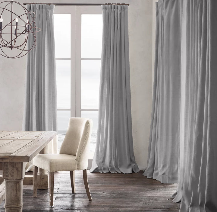 Heavyweight Belgian Linen Curtains - 290gsm Flax Linen - Rod Pocket, Grommet, Tab Top & More - Standard Sizes & Made to Measure in the UK