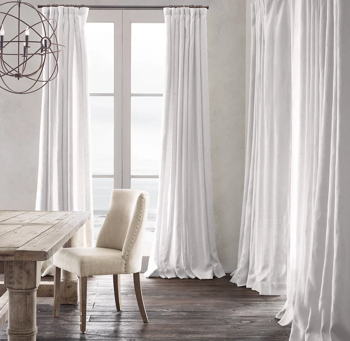 Heavyweight Belgian Linen Curtains - 290gsm Flax Linen - Rod Pocket, Grommet, Tab Top & More - Standard Sizes & Made to Measure in the UK