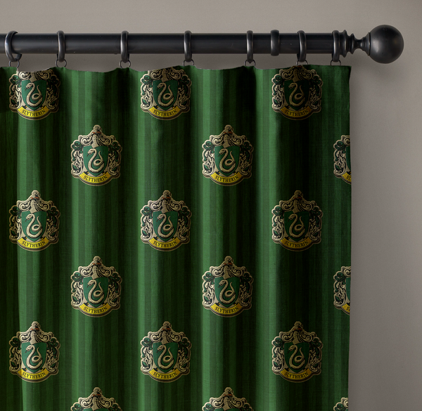 Harry Potter Slytherin House Curtains | Kids Room Decor | Organic Cotton