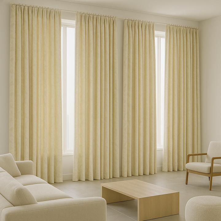 Pure Linen Floral Jacquard Curtains – Made-to-Measure Blackout or Cotton Lined – 8 Colours
