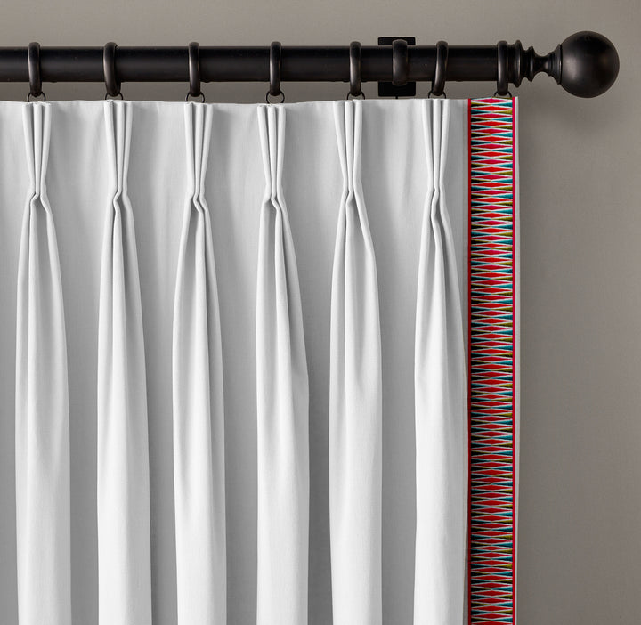 Cotton Canvas Curtain Trim with Eye Design - 10cm Decorative Border Ribbon By The Metre